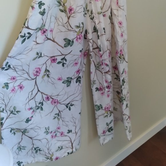 Pretty Piazza Del Tempio Italy, Floral Linen Jumpsuit Size XS - Picture 11 of 11